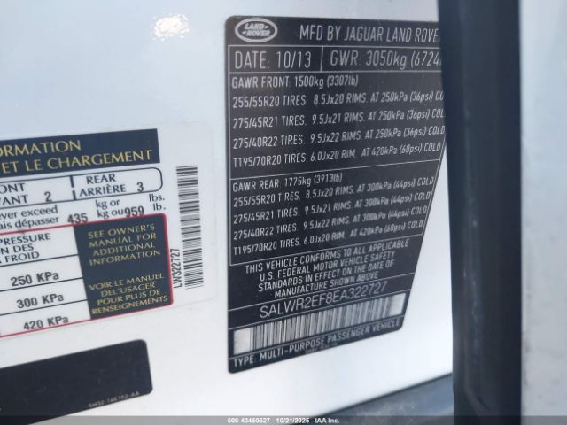 2014 LAND ROVER RANGE ROVER SPORT SALWR2EF8EA322727 Photo 8