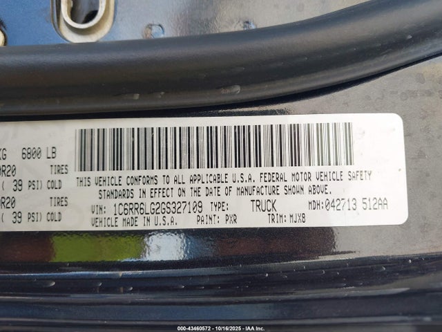 Продаж на аукціоні авто 2016 Ram 1500 Lone Star, vin: 1C6RR6LG2GS327109, номер лоту: 43460572