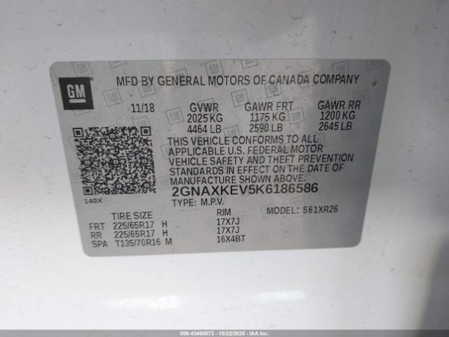 2019 CHEVROLET EQUINOX 2GNAXKEV5K6186586 Photo 8