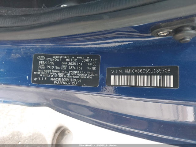 2009 HYUNDAI ACCENT KMHCM36C59U139708 Photo 8