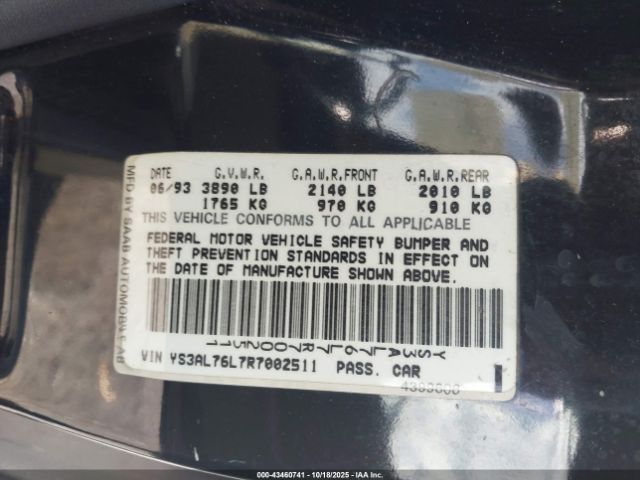 1994 SAAB 900 YS3AL76L7R7002511 Photo 8