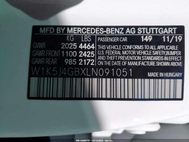 2020 MERCEDES-BENZ CLA 250 W1K5J4GBXLN091051 Photo 8