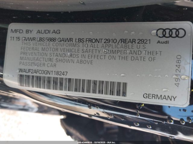 2016 AUDI S6 WAUF2AFC0GN118247 Photo 8
