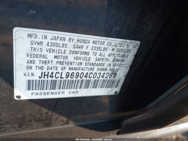 2004 ACURA TSX JH4CL96904C034263 Photo 8