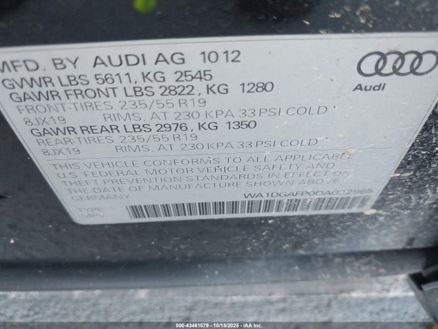 2013 AUDI Q5 WA1DGAFP0DA032965 Photo 8