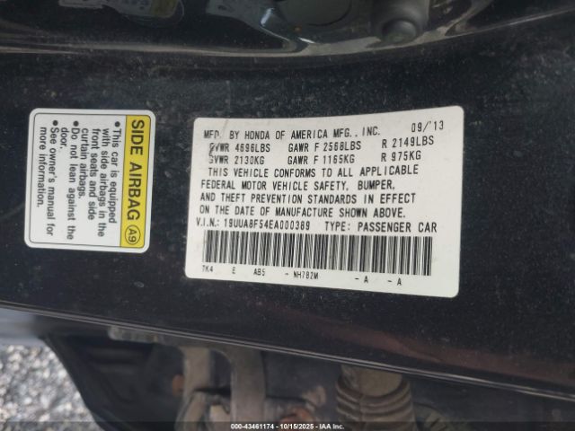2014 ACURA TL 19UUA8F54EA000389 Photo 8