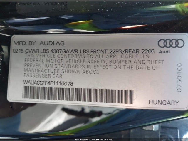 2015 AUDI A3 WAUACGFF4F1110078 Photo 8