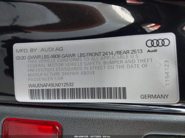 2020 AUDI A4 WAUENAF49LN012532 Photo 8