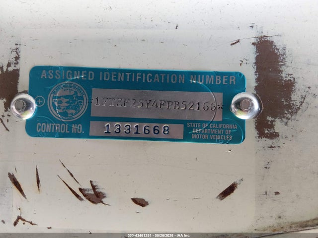 Продажа на аукционе авто 1985 Ford F250, vin: 1FTEF25Y4FPB52166, номер лота: 43461251