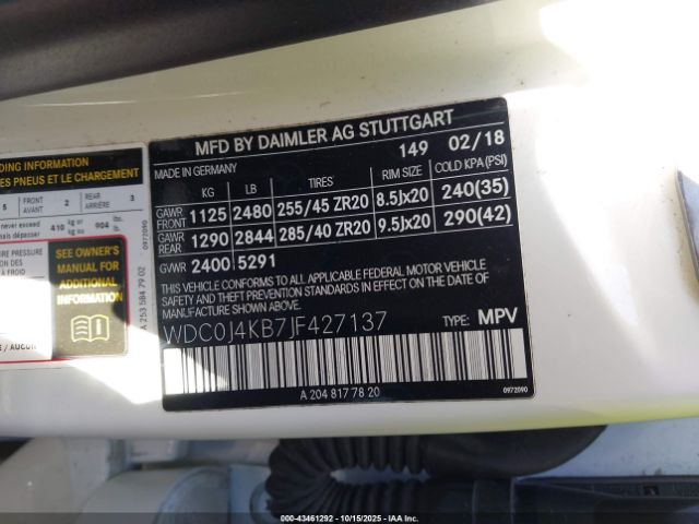 2018 MERCEDES-BENZ GLC 300 COUPE WDC0J4KB7JF427137 Photo 8