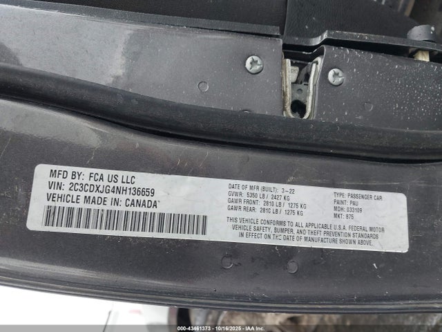 Dodge Charger Sxt 2022 2C3CDXJG4NH136659 Image 9