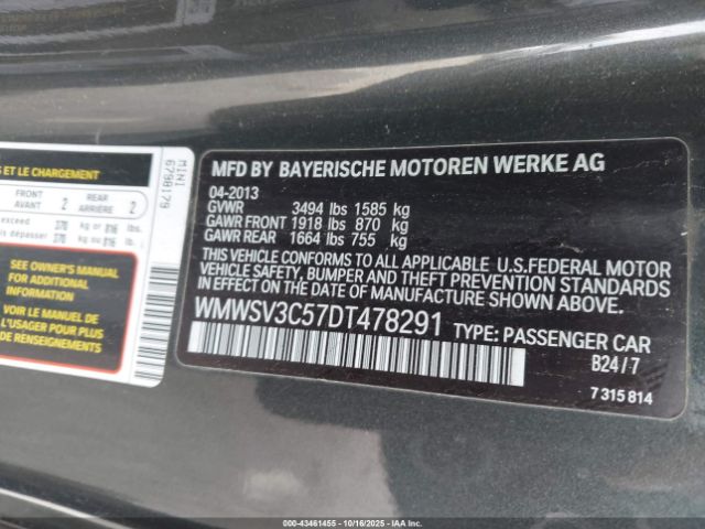 2013 MINI HARDTOP WMWSV3C57DT478291 Photo 8