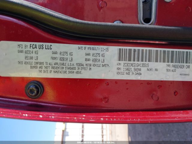 2016 CHRYSLER 300C 2C3CCAEG1GH135515 Photo 8