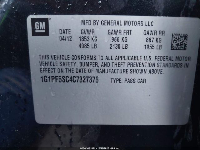 2012 CHEVROLET CRUZE 1G1PF5SC4C7327376 Photo 8