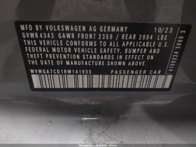 2024 VOLKSWAGEN GOLF GTI WVWGA7CD1RW141933 Photo 8