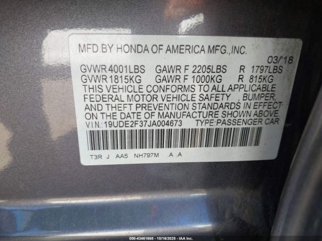 2018 ACURA ILX 19UDE2F37JA004673 Photo 8