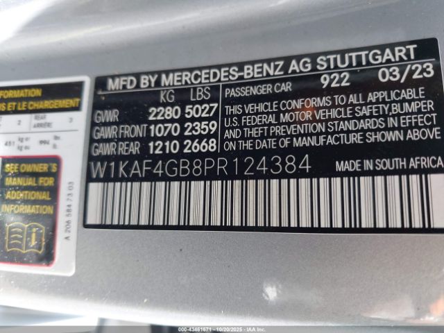 2023 MERCEDES-BENZ C 300 W1KAF4GB8PR124384 Photo 8