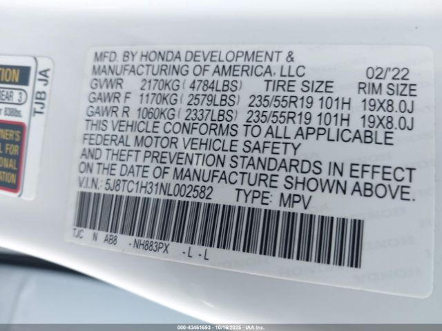 2022 ACURA RDX 5J8TC1H31NL002582 Photo 8