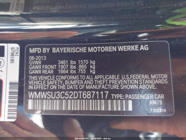 2013 MINI HARDTOP WMWSU3C52DT687117 Photo 8