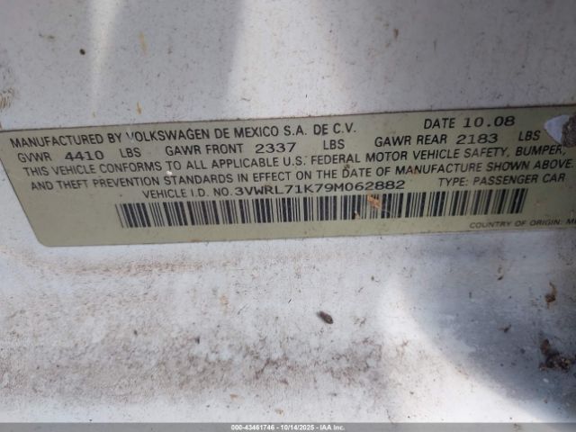 2009 VOLKSWAGEN JETTA 3VWRL71K79M062882 Photo 8