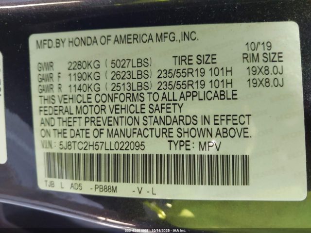 2020 ACURA RDX 5J8TC2H57LL022095 Photo 8