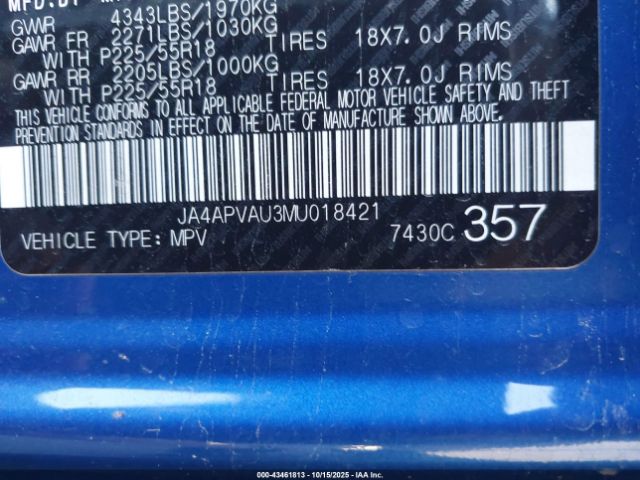 2021 MITSUBISHI OUTLANDER SPORT JA4APVAU3MU018421 Photo 8