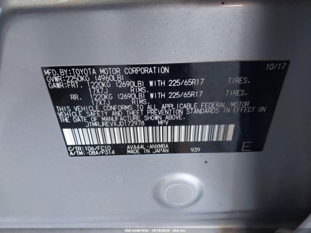 2018 TOYOTA RAV4 HYBRID JTMRJREVXJD172978 Photo 8