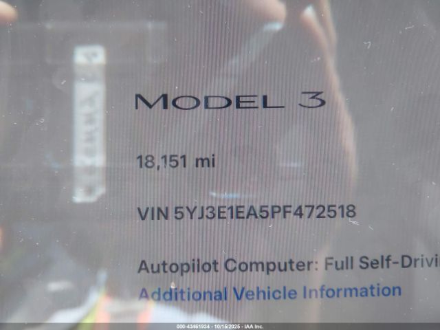 2023 TESLA MODEL 3 5YJ3E1EA5PF472518 Photo 6