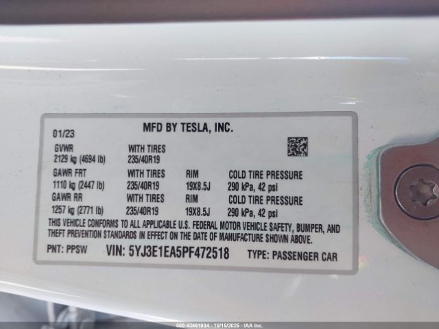 2023 TESLA MODEL 3 5YJ3E1EA5PF472518 Photo 8