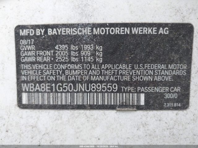 2018 BMW 320I WBA8E1G50JNU89559 Photo 8