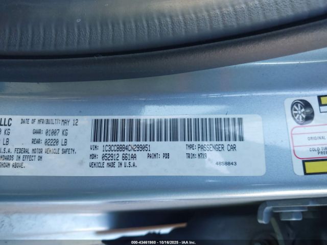 2012 CHRYSLER 200 1C3CCBBB4CN299051 Photo 8