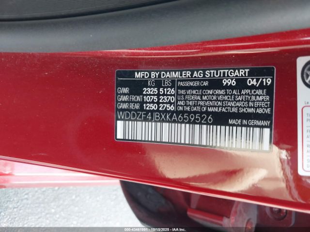 2019 MERCEDES-BENZ E 300 WDDZF4JBXKA659526 Photo 8