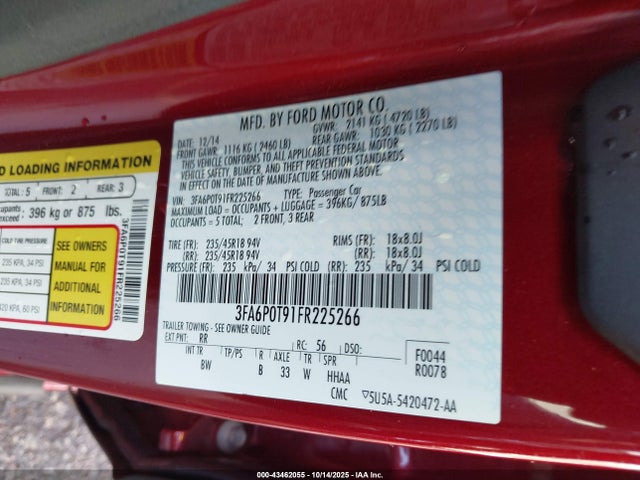 Ford 2015 2015 3FA6P0T91FR225266 Image 9