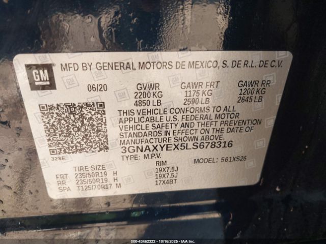 2020 CHEVROLET EQUINOX 3GNAXYEX5LS678316 Photo 8
