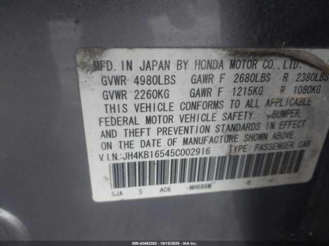 2005 ACURA RL JH4KB16545C002916 Photo 8