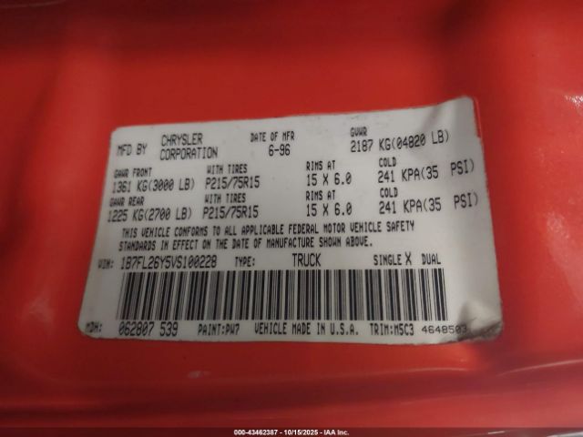 1997 DODGE DAKOTA 1B7FL26Y5VS100228 Photo 8
