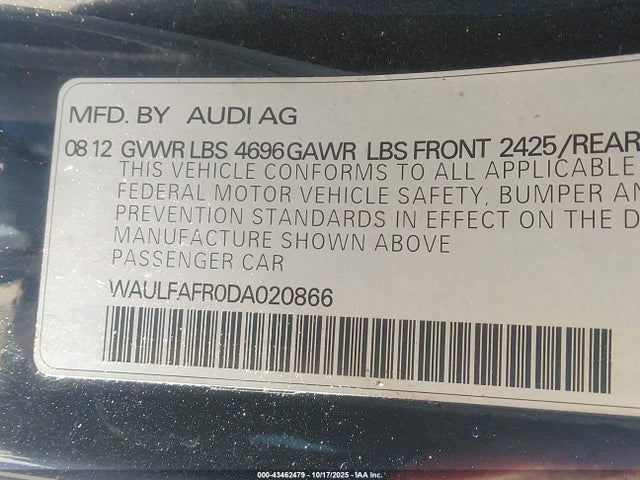 2013 AUDI A5 WAULFAFR0DA020866 Photo 8
