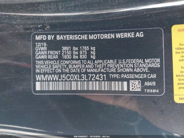 2020 MINI CONVERTIBLE WMWWJ5C0XL3L72431 Photo 8