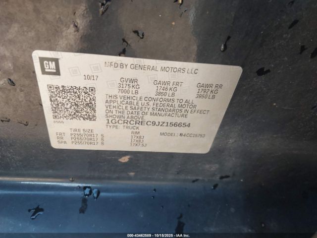 2018 CHEVROLET SILVERADO 1500 1GCRCREC9JZ156654 Photo 8