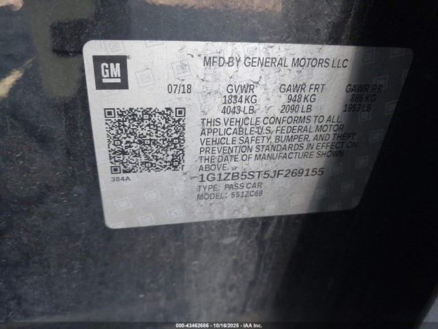 Chevrolet Malibu 1ls 2018 1G1ZB5ST5JF269155 Image 9