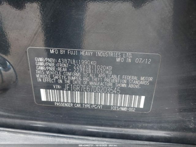 2013 SUBARU IMPREZA WRX JF1GR7E67DG203545 Photo 8