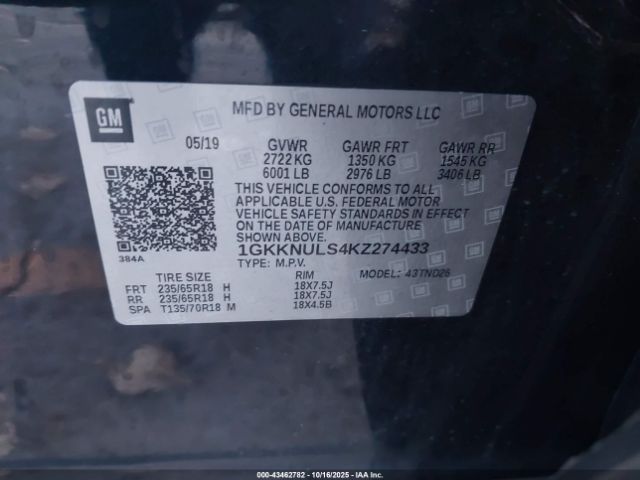 2019 GMC ACADIA 1GKKNULS4KZ274433 Photo 8
