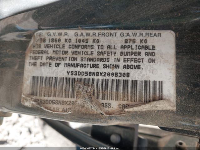 1999 SAAB 9-3 YS3DD58N8X2008308 Photo 8