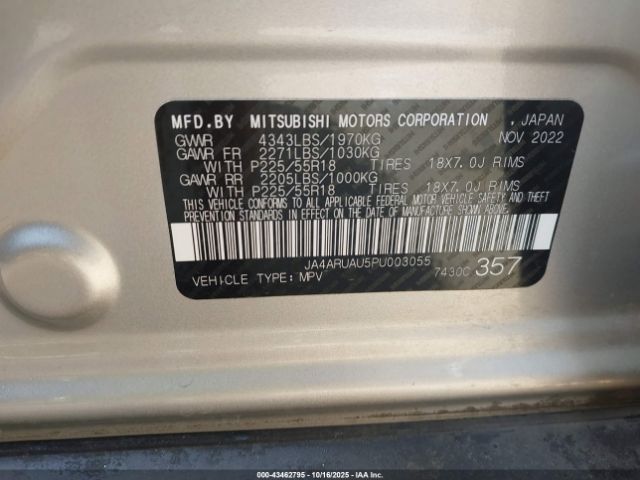 2023 MITSUBISHI OUTLANDER SPORT JA4ARUAU5PU003055 Photo 8