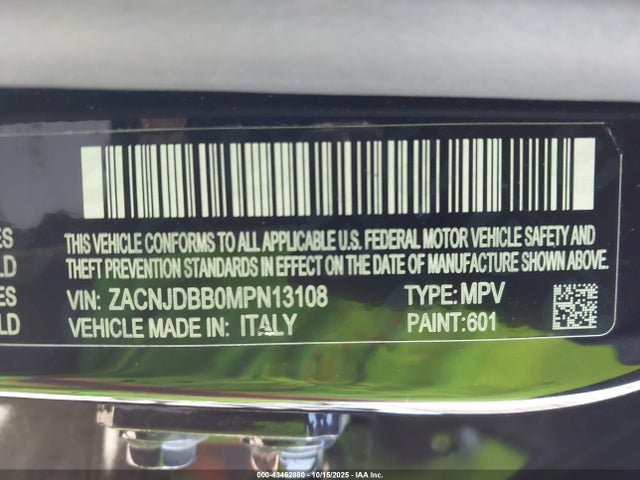 Продажа на аукционе авто 2021 Jeep Renegade 80th Anniversary 4x4, vin: ZACNJDBB0MPN13108, номер лота: 43462880