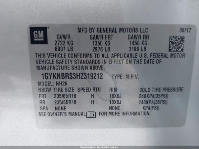 2017 CADILLAC XT5 1GYKNBRS3HZ319212 Photo 8