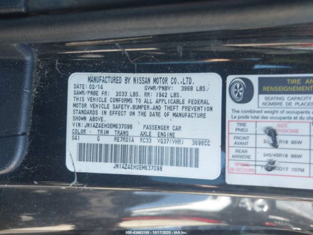 2014 NISSAN 370Z JN1AZ4EH0EM637098 Photo 8