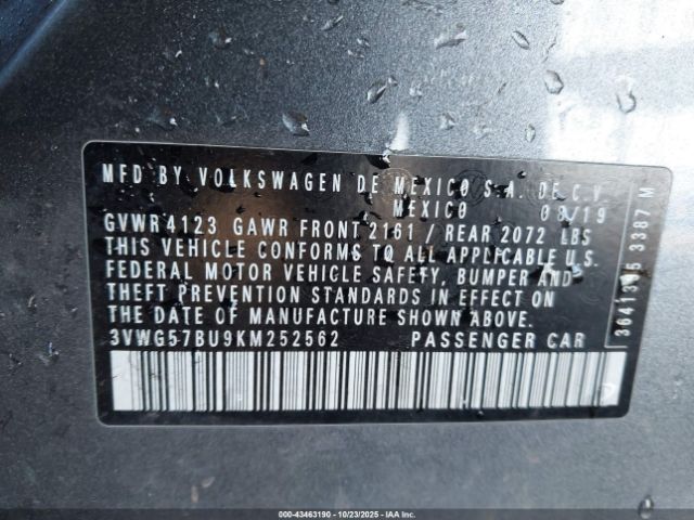 2019 VOLKSWAGEN JETTA 3VWG57BU9KM252562 Photo 8