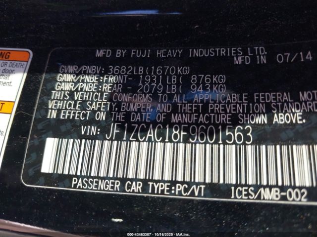 2015 SUBARU BRZ JF1ZCAC18F9601563 Photo 8