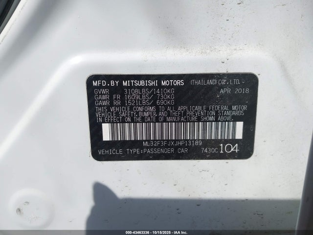 2018 MITSUBISHI MIRAGE G4 ML32F3FJXJHF13189 Photo 8